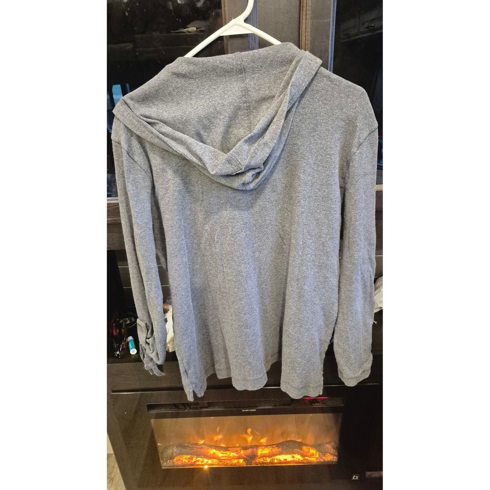 Boho Arrow Hoodie Gray Zip Up Hooded Sweatshirt Size L Western Casual Cozy - Picture 7 of 11